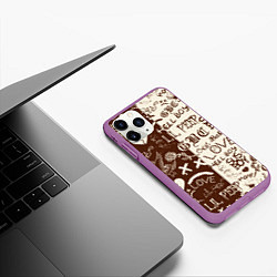 Чехол iPhone 11 Pro матовый Lil peep retro pattern, цвет: 3D-фиолетовый — фото 2