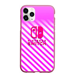 Чехол iPhone 11 Pro матовый Nintendo pink line, цвет: 3D-малиновый