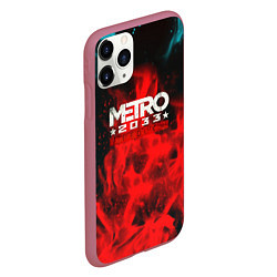 Чехол iPhone 11 Pro матовый Metro 2033 fire, цвет: 3D-малиновый — фото 2