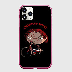 Чехол iPhone 11 Pro матовый Чаки - Гриффин, цвет: 3D-малиновый