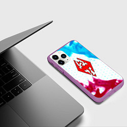 Чехол iPhone 11 Pro матовый The Elder Scrolls flame, цвет: 3D-фиолетовый — фото 2