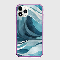 Чехол iPhone 11 Pro матовый Океан абстракция волны, цвет: 3D-фиолетовый