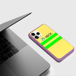Чехол iPhone 11 Pro матовый Xbox line abstract, цвет: 3D-фиолетовый — фото 2