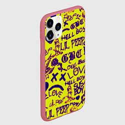 Чехол iPhone 11 Pro матовый Lil peep rap pattern, цвет: 3D-малиновый — фото 2