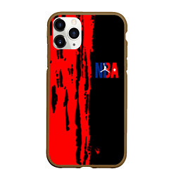 Чехол iPhone 11 Pro матовый NBA краски, цвет: 3D-коричневый