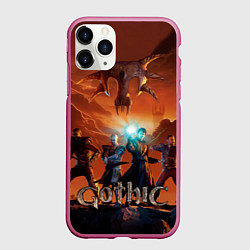 Чехол iPhone 11 Pro матовый Герои из Gothic remake, цвет: 3D-малиновый