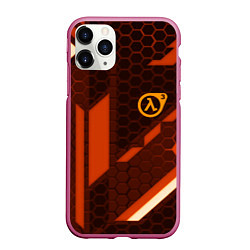 Чехол iPhone 11 Pro матовый Half life geometry steel metal, цвет: 3D-малиновый