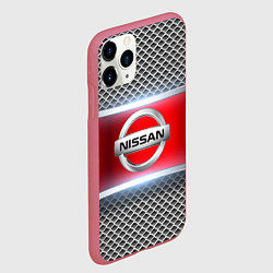 Чехол iPhone 11 Pro матовый Nissan авто текстура, цвет: 3D-малиновый — фото 2