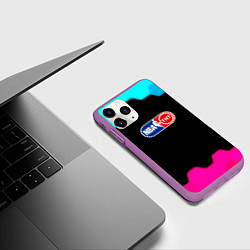 Чехол iPhone 11 Pro матовый NBA текстура соты, цвет: 3D-фиолетовый — фото 2