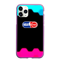 Чехол iPhone 11 Pro матовый NBA текстура соты, цвет: 3D-фиолетовый