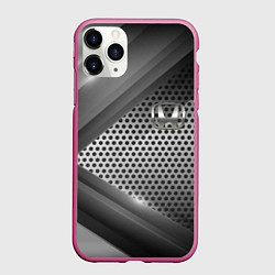 Чехол iPhone 11 Pro матовый Honda metal motors, цвет: 3D-малиновый