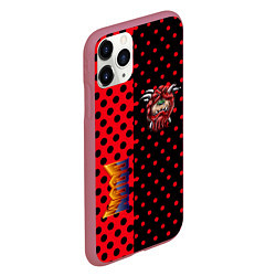 Чехол iPhone 11 Pro матовый Doom pattern steell, цвет: 3D-малиновый — фото 2