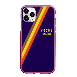 Чехол iPhone 11 Pro матовый AUDI line sport, цвет: 3D-малиновый