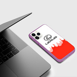 Чехол iPhone 11 Pro матовый Lexus fire, цвет: 3D-фиолетовый — фото 2