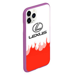 Чехол iPhone 11 Pro матовый Lexus fire, цвет: 3D-фиолетовый — фото 2