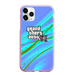 Чехол iPhone 11 Pro матовый GTA 6 неоновые соты геометрия, цвет: 3D-розовый