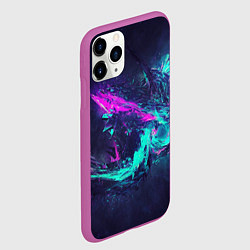Чехол iPhone 11 Pro матовый Неоновые краски абстракция, цвет: 3D-фиолетовый — фото 2