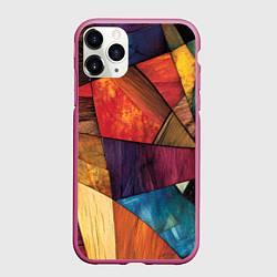 Чехол iPhone 11 Pro матовый Мозайка геометрическая, цвет: 3D-малиновый