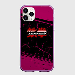 Чехол iPhone 11 Pro матовый Теккен трещины, цвет: 3D-фиолетовый