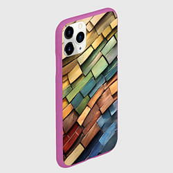 Чехол iPhone 11 Pro матовый Волнистая мозаика, цвет: 3D-фиолетовый — фото 2