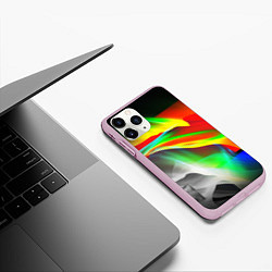 Чехол iPhone 11 Pro матовый Текстура краски, цвет: 3D-розовый — фото 2