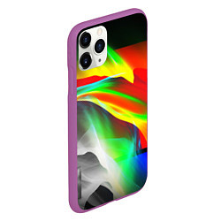 Чехол iPhone 11 Pro матовый Текстура краски, цвет: 3D-фиолетовый — фото 2