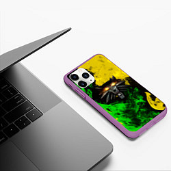 Чехол iPhone 11 Pro матовый The Witcher in fire, цвет: 3D-фиолетовый — фото 2