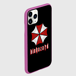 Чехол iPhone 11 Pro матовый Biohazard logo, цвет: 3D-фиолетовый — фото 2