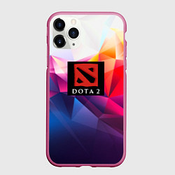 Чехол iPhone 11 Pro матовый DOTA geometry neon, цвет: 3D-малиновый