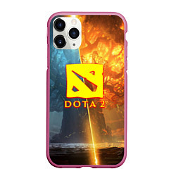 Чехол iPhone 11 Pro матовый DOTA 2 лес эльфов, цвет: 3D-малиновый