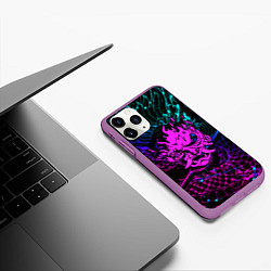 Чехол iPhone 11 Pro матовый Cyberpunk 2077 dragon neon, цвет: 3D-фиолетовый — фото 2