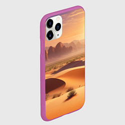 Чехол iPhone 11 Pro матовый Закат в жаркой пустыне, цвет: 3D-фиолетовый — фото 2