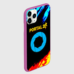 Чехол iPhone 11 Pro матовый Portal лёд и пламя, цвет: 3D-фиолетовый — фото 2