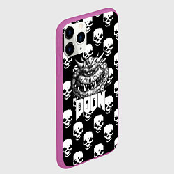 Чехол iPhone 11 Pro матовый Doom какадемон черепа, цвет: 3D-фиолетовый — фото 2