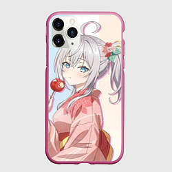 Чехол iPhone 11 Pro матовый Аля иногда кокетничает со мной по русски Алиса, цвет: 3D-малиновый