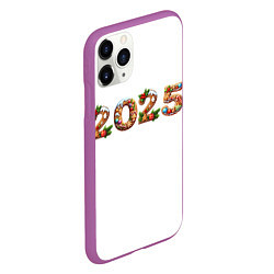 Чехол iPhone 11 Pro матовый Надпись новогодняя 2025 из пряников, цвет: 3D-фиолетовый — фото 2