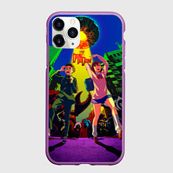 Чехол iPhone 11 Pro матовый Dandadan: Момо и Кэн, цвет: 3D-фиолетовый