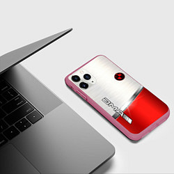 Чехол iPhone 11 Pro матовый BMW metal carbon steel, цвет: 3D-малиновый — фото 2