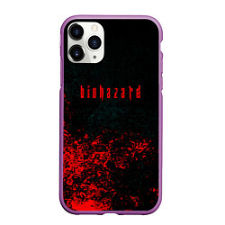 Чехол iPhone 11 Pro матовый Biohazard брызги красок, цвет: 3D-фиолетовый