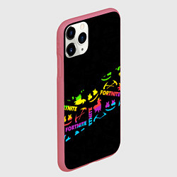 Чехол iPhone 11 Pro матовый Fortnite rainbow, цвет: 3D-малиновый — фото 2