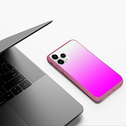 Чехол iPhone 11 Pro матовый Gradient color pink, цвет: 3D-малиновый — фото 2