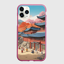 Чехол iPhone 11 Pro матовый Чосон иллюстрация, цвет: 3D-малиновый
