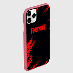 Чехол iPhone 11 Pro матовый Fortnite красные краски лого, цвет: 3D-малиновый — фото 2