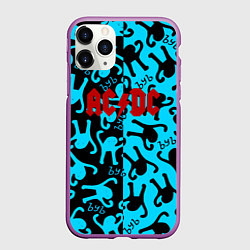 Чехол iPhone 11 Pro матовый ACDC mem party, цвет: 3D-фиолетовый