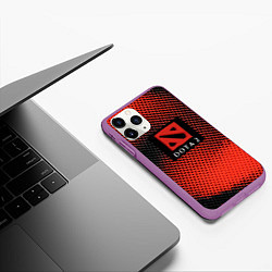 Чехол iPhone 11 Pro матовый DOTA 2 краски абстракция, цвет: 3D-фиолетовый — фото 2