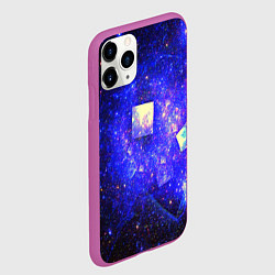 Чехол iPhone 11 Pro матовый Космическая абстракция звезды, цвет: 3D-фиолетовый — фото 2