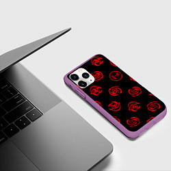 Чехол iPhone 11 Pro матовый Twenty one pilots rose pattern, цвет: 3D-фиолетовый — фото 2