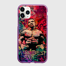 Чехол iPhone 11 Pro матовый Майк Тайсон - лучший навсегда, цвет: 3D-фиолетовый