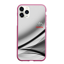 Чехол iPhone 11 Pro матовый Toyota texrure grey, цвет: 3D-малиновый