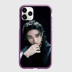 Чехол iPhone 11 Pro матовый Stray Kids Hyunjin Giant concept, цвет: 3D-фиолетовый